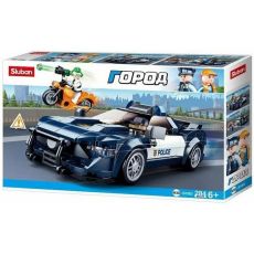 Конструктор Sluban Город Полицейская машина (погоня за нарушителем на мотоцикле) (M38-B1063) 284 деталей