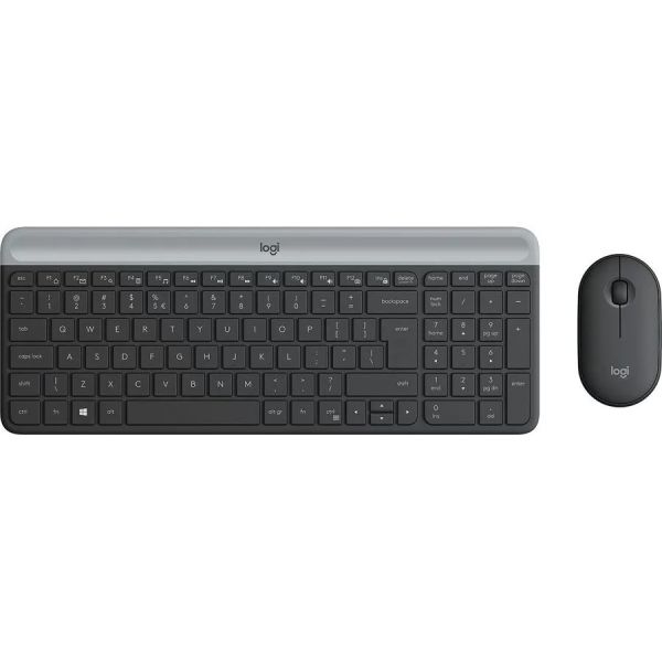 Мышь+Клавиатура Logitech MK470 беспроводной (радиоканал), черный/серый / черный, [920-009206]