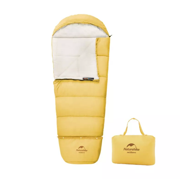 Спальный мешок Naturehike Compact C300 190х75 см, желтый NH21MSD01-C300YEFEUAN2M-YELLOW-L правая